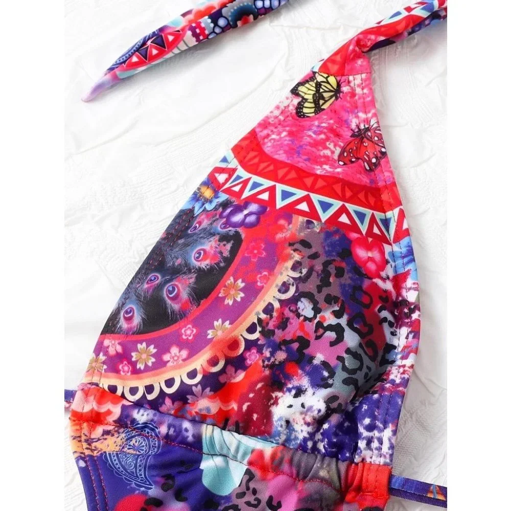 Boho Printed Plunge Swimsuit - Picture 7 of 8